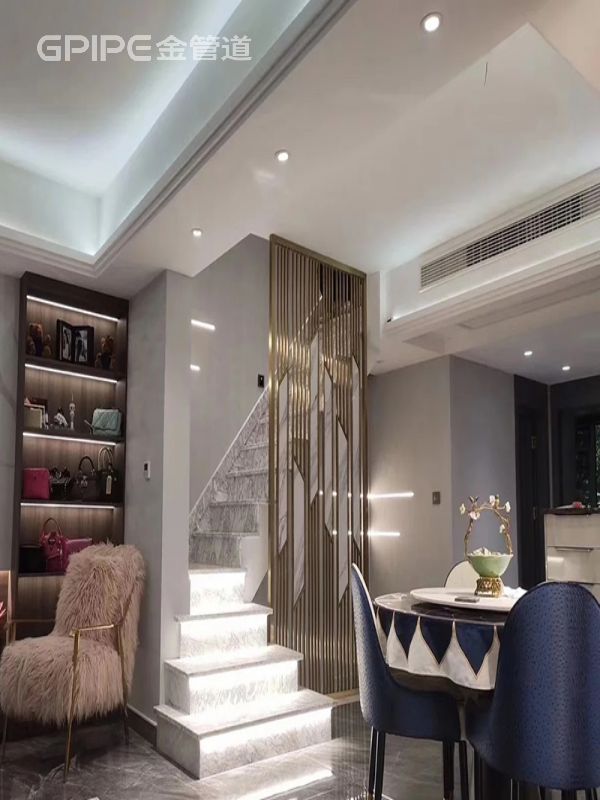 楼梯间不锈钢屏风隔断