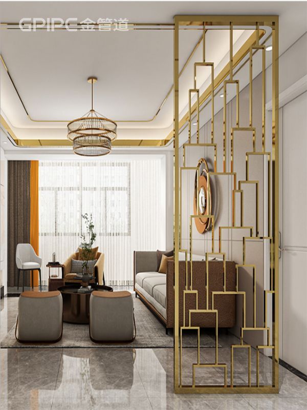 客厅多边形不锈钢屏风